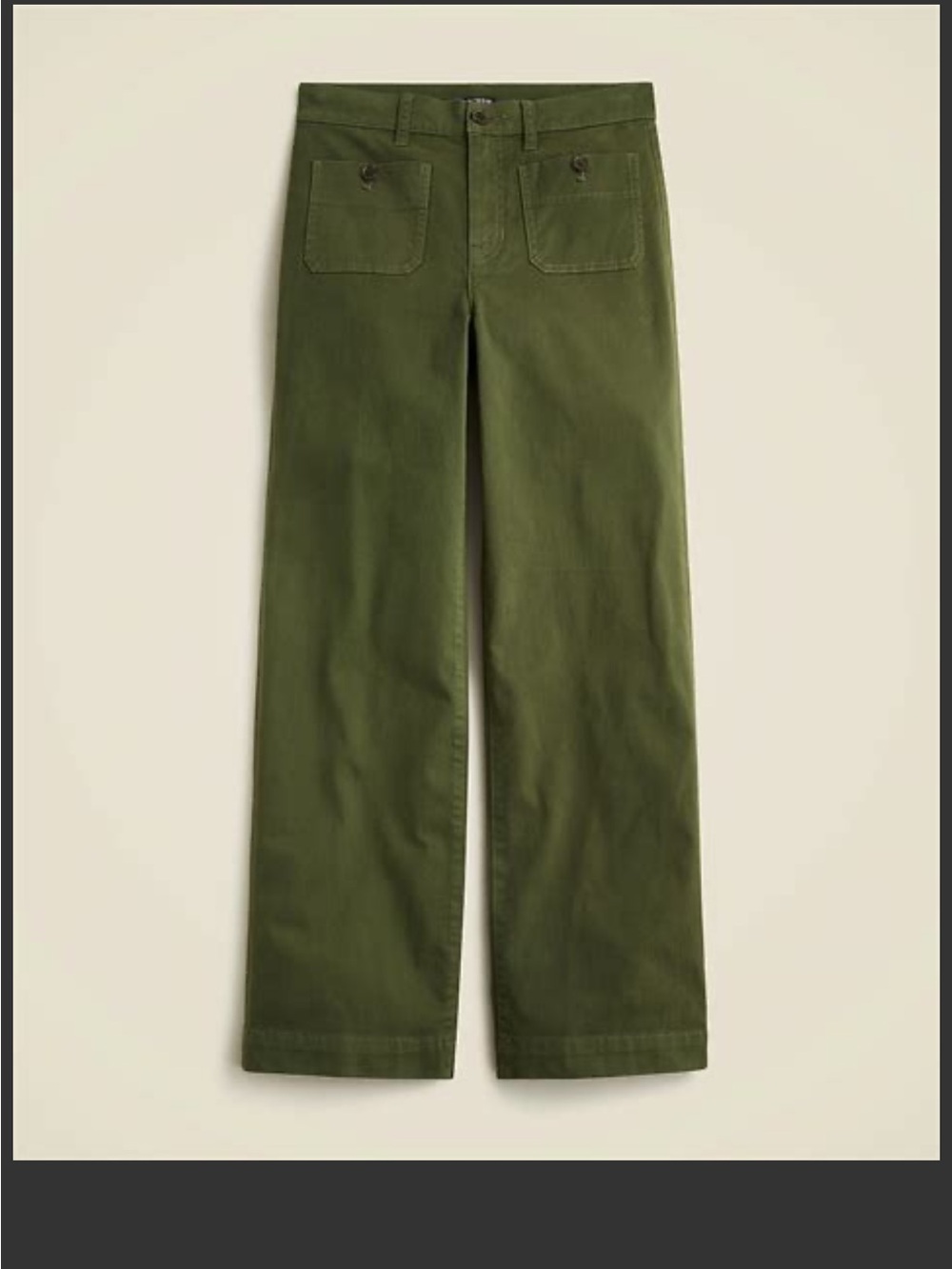 J.Crew slim wide leg sailor pant, tall 28